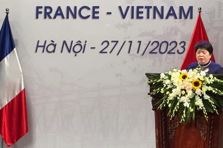 Chủ tịch Nhóm Nghị sĩ hữu nghị Việt Nam-Pháp Nguyễn Thúy Anh phát biểu.