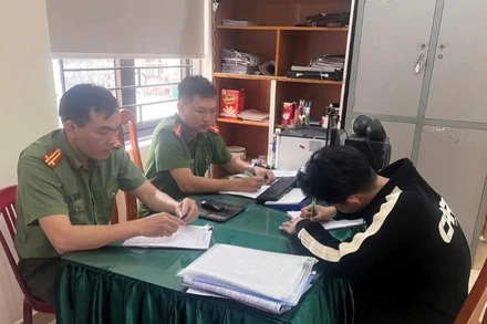 Công an tỉnh Quảng Nam làm việc với đối tượng N.B.H. 