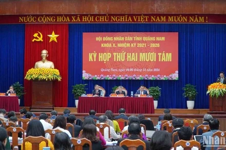 Quang cảnh kỳ họp thứ 28, Hội đồng nhân dân tỉnh Quảng Nam khóa 10, nhiệm kỳ 2021-2026.