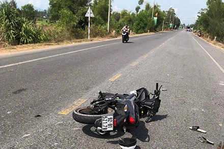 Hiện trường vụ tai nạn giao thông gây chết người.