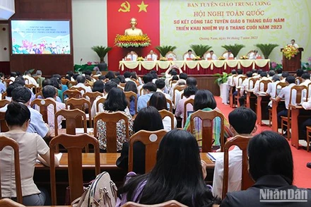 Quang cảnh Hội nghị toàn quốc sơ kết công tác tuyên giáo 6 tháng đầu năm 2023