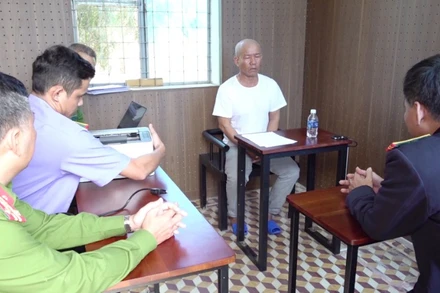 Cơ quan chức năng làm việc với đối tượng Trần Bảo Uyên.