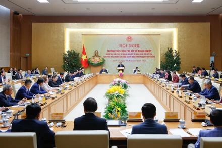 Hội nghị Thường trực Chính phủ gặp gỡ doanh nghiệp. Ảnh: Nhật Bắc