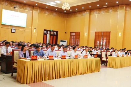 Toàn cảnh Hội nghị sơ kết giữa nhiệm kỳ thực hiện Nghị quyết Đại hội Đại biểu Đảng bộ tỉnh Bắc Ninh.