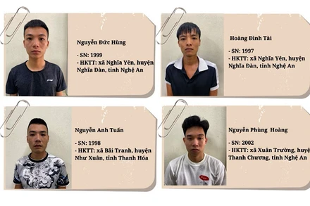 Các đối tượng của vụ án. (Ảnh Công an tỉnh)