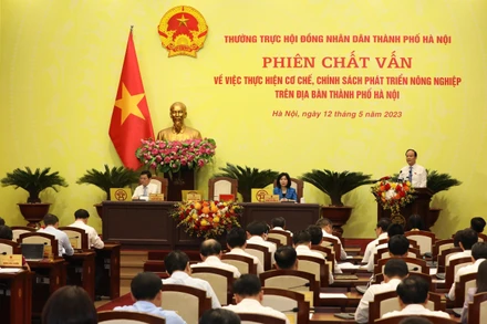 Toàn cảnh phiên chất vấn. (Ảnh: DUY LINH)