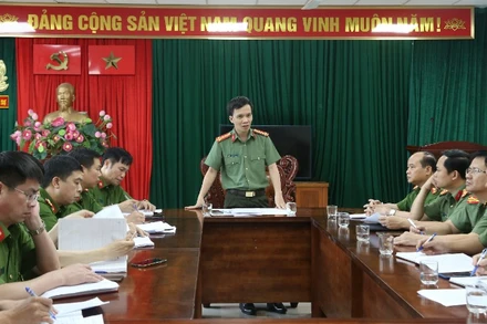 Lãnh đạo Công an tỉnh Bắc Ninh họp chỉ đạo công tác phá chuyên án.