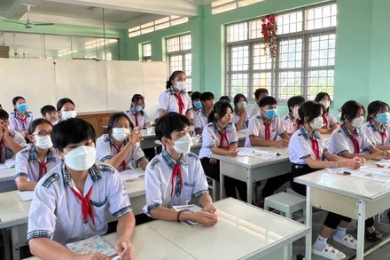 Tỉnh Bến Tre tăng cường các giải pháp phòng, chống bệnh thủy đậu trong trường học. (Ảnh: HOÀNG TRUNG)