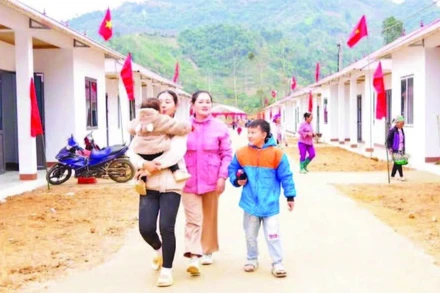 Một góc khu tái định cư cho đồng bào dân tộc H’Mông ở thôn Tà Han, xã Xuân Lạc, huyện Chợ Đồn, tỉnh Bắc Kạn. (Ảnh QUANG NHẤT)