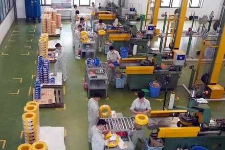 Sản xuất dây điện tại Công ty cổ phần Cơ điện Trần Phú, Khu công nghiệp Việt Nam-Singapore (VSIP) Hải Dương. (Ảnh: ĐĂNG ANH)