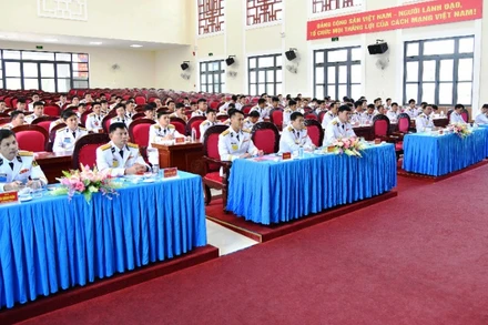 Quang cảnh Đại hội làm trước để rút kinh nghiệm của Đảng bộ bộ phận Hải đội 512, Vùng 5 Hải quân.