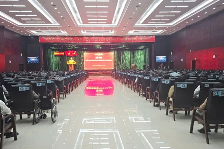 Quang cảnh Hội nghị triển khai các quyết định về sắp xếp tổ chức bộ máy.