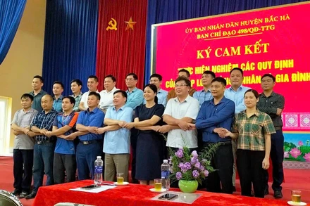 Lễ phát động chống tảo hôn, hôn nhân cận huyết thống tại huyện Bắc Hà (Lào Cai) ngày 28/6.