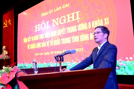 Ủy viên Bộ Chính trị, Trưởng ban Kinh tế Trung ương Trần Tuấn Anh phát biểu chỉ đạo Hội nghị. (Ảnh: QUỐC HỒNG)