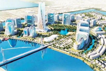 Phối cảnh khu đô thị mới cù lao Bến Ðình, thành phố Vũng Tàu. 