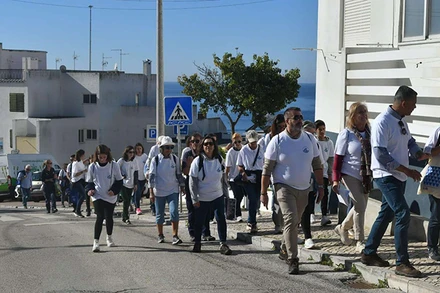 Hoạt động trong chiến dịch #GetToHighGround. (Ảnh UNDRR) 