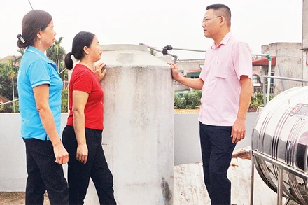 Hệ thống nước sạch của gia đình chị Hoàng Thị Liên ở thôn Mỹ Duệ, xã Tràng An, huyện Bình Lục. 