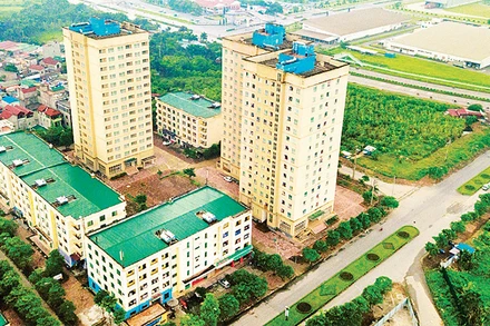 Khu nhà ở công nhân tại xã Kim Chung, huyện Ðông Anh. 