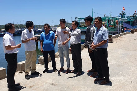 Các cấp ủy ở Hoài Nhơn (Bình Ðịnh) thường xuyên gặp gỡ, trao đổi với ngư dân, thúc đẩy hiệu quả chủ trương tạo nguồn, bồi dưỡng và kết nạp ngư dân vào Ðảng. 