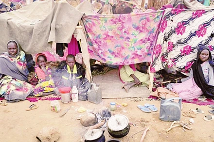 Người tị nạn Sudan sống trong lều tạm tại khu vực biên giới với Chad. 
