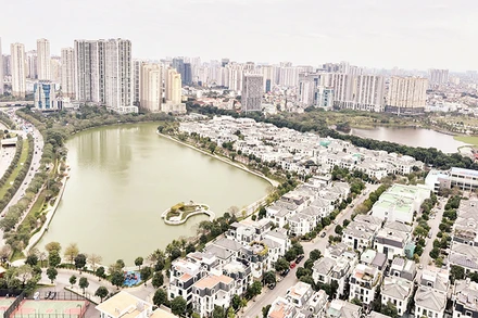 Một góc khu đô thị Green Bay (Hà Nội). (Ảnh THẢO CHI) 