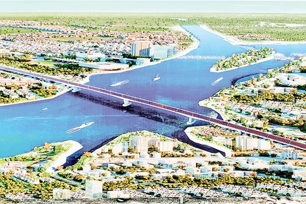 Cầu Bến Rừng kết nối huyện Thủy Nguyên (Hải Phòng) với thị xã Quảng Yên (Quảng Ninh) dự kiến hoàn thành đưa vào sử dụng vào tháng 5/2024. 