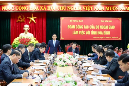 Bộ trưởng Ngoại giao Bùi Thanh Sơn phát biểu tại buổi làm việc.