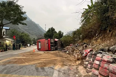 Hiện trường vụ tai nạn.