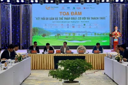 Tọa đàm "Kết nối di sản và thể thao Golf: Cơ hội và thách thức" là hoạt động nằm trong chuỗi các hoạt động của Festival Ninh Bình lần thứ III năm 2024.