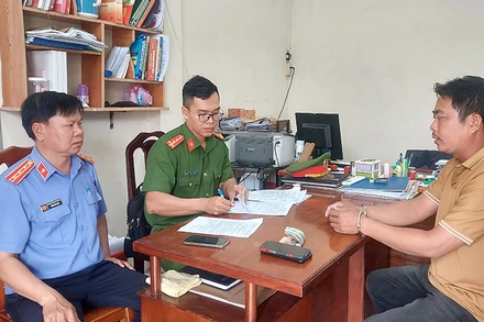 Bị can Hồ Hồng Hải Hồ tại Cơ quan điều tra. (Ảnh: Công an cung cấp)