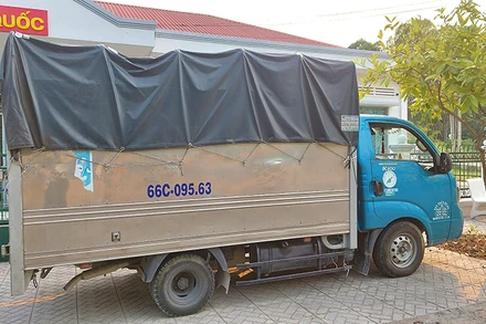 Xe ô-tô tải do Nguyễn Thanh Hiển trộm. (Ảnh: PHƯỚC THANH)