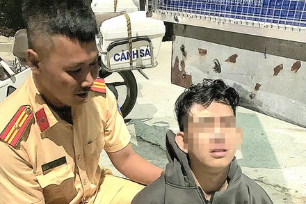 Nạn nhân sau khi được cứu. (Ảnh: Công an cung cấp)