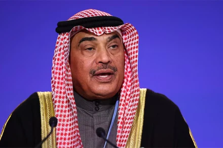 Ông Sheikh Sabah Khaled al-Hamad al-Sabah phát biểu tại COP26, diễn ra ở Glasgow, Scotland, ngày 2/11/2021. (Ảnh: Reuters)
