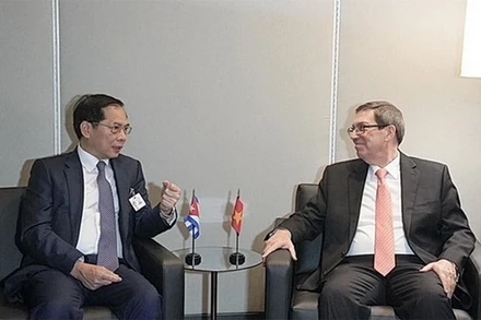 Phó Thủ tướng, Bộ trưởng Ngoại giao Bùi Thanh Sơn tiếp Bộ trưởng Ngoại giao Cuba Bruno Rodriguez. (Ảnh: TTXVN)