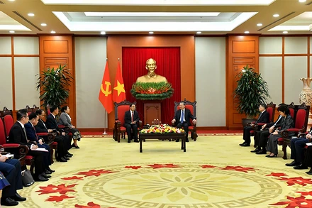 Quang cảnh buổi tiếp tại Trụ sở Trung ương Đảng. (Ảnh: ĐĂNG KHOA)