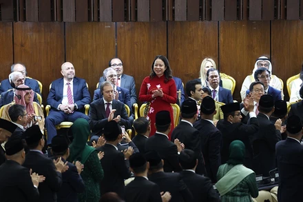 Phó Chủ tịch nước Võ Thị Ánh Xuân tham dự Lễ nhậm chức của Tổng thống Indonesia Prabowo Subianto, ngày 20/10/2024. (Ảnh: TTXVN)