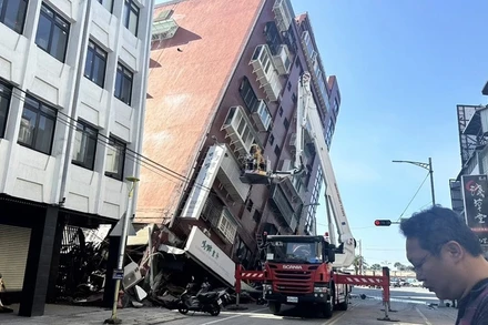 Trận động đất ở Đài Loan (Trung Quốc). (Ảnh: huanqiu.com)