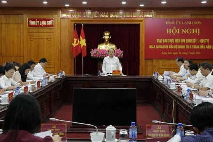 Các đại biểu dự hội nghị giao ban 6 tháng đầu năm 2024 về thực hiện Quy định số 11 của Bộ Chính trị.