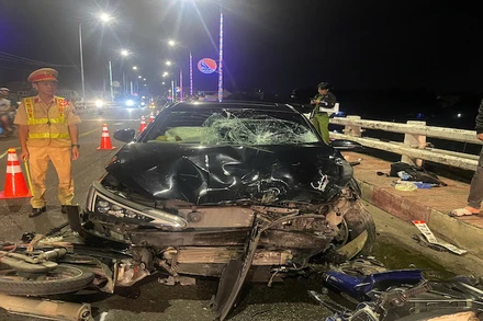 Hiện trường vụ tai nạn.