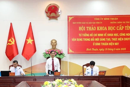 Hội thảo khoa học cấp tỉnh với chủ đề: “Tư tưởng Hồ Chí Minh về khoa học, công nghệ-Vận dụng trong đổi mới sáng tạo, thực hiện chuyển đổi số ở Bình Thuận hiện nay”.