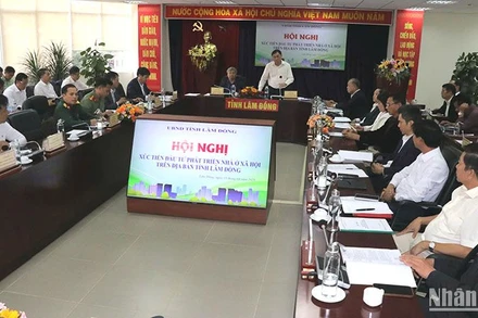 Quang cảnh hội nghị xúc tiến đầu tư phát triển nhà ở xã hội trên địa bàn tỉnh Lâm Đồng.