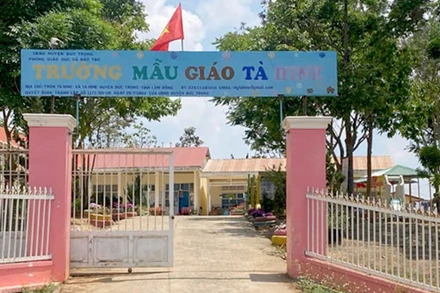 Trường Mẫu giáo Tà Hine, xã Tà Hine, huyện Đức Trọng, tỉnh Lâm Đồng nơi xảy ra vụ việc.