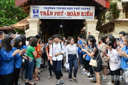 Tại kỳ thi vào lớp 10. (Ảnh: THUỶ NGUYÊN)