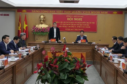 Đoàn kiểm tra của Bộ Chính trị, Ban Bí thư làm việc với Ban Thường vụ Tỉnh ủy Hà Giang.