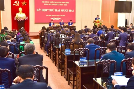 Quang cảnh Kỳ họp thứ 22, Hội đồng nhân dân tỉnh Nam Định nhiệm kỳ 2021-2026.