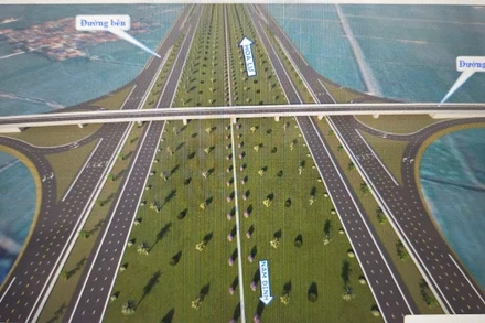 Phối cảnh dự án đường trục nối thành phố Nam Định và thành phố Hoa Lư. (Ảnh: Ủy ban nhân dân tỉnh Nam Định).