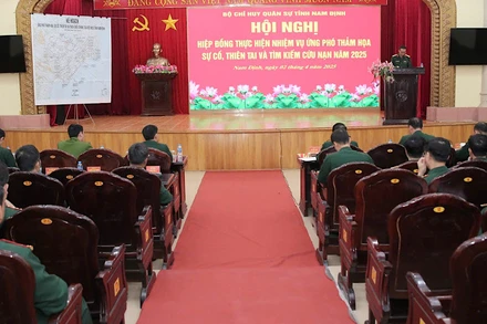 Quang cảnh hội nghị hiệp đồng. (Ảnh: HOÀNG TUẤN)