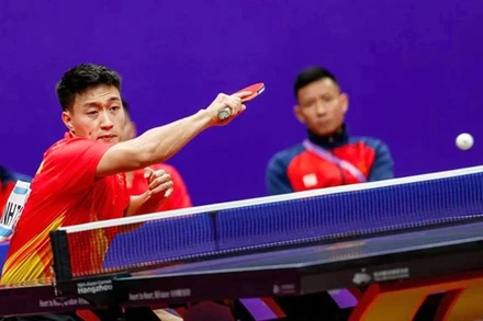 Nguyễn Anh Tú và các đồng đội đang tập trung cao độ cho vòng loại Olympic. (Ảnh: Minh Minh)