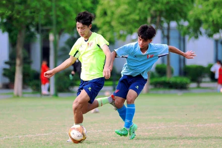 Các học viên tại Trung tâm Đào tạo Bóng đá trẻ PVF tập luyện. (Ảnh: PVF)