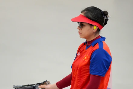 Xạ thủ Trịnh Thu Vinh giành vé dự Olympic 2024. (Ảnh: Độc Lập)